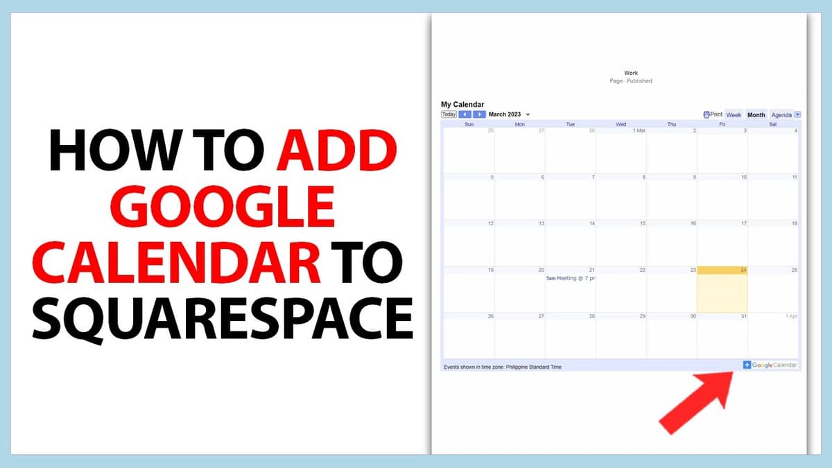 How to Add Google Calendar to Squarespace in 2025