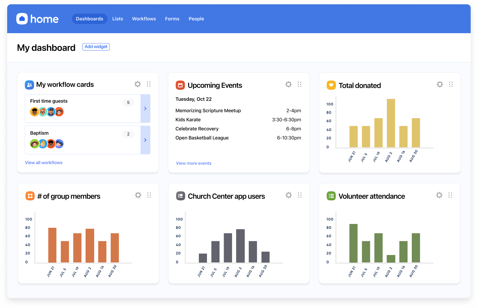 Planning Center screenshot