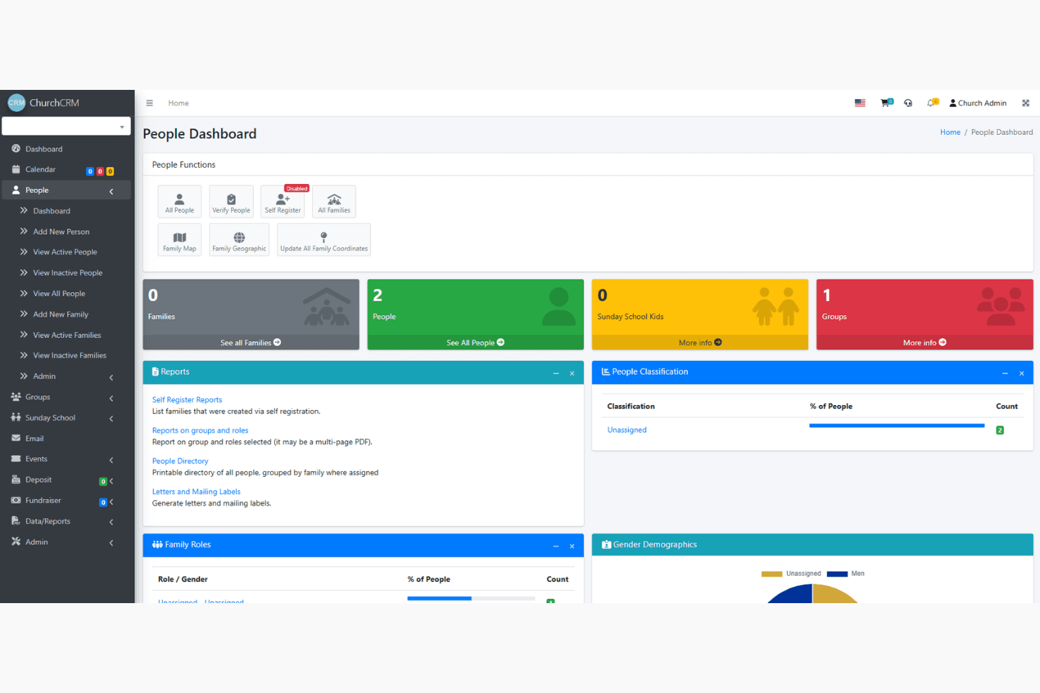 ChurchCRM screenshot