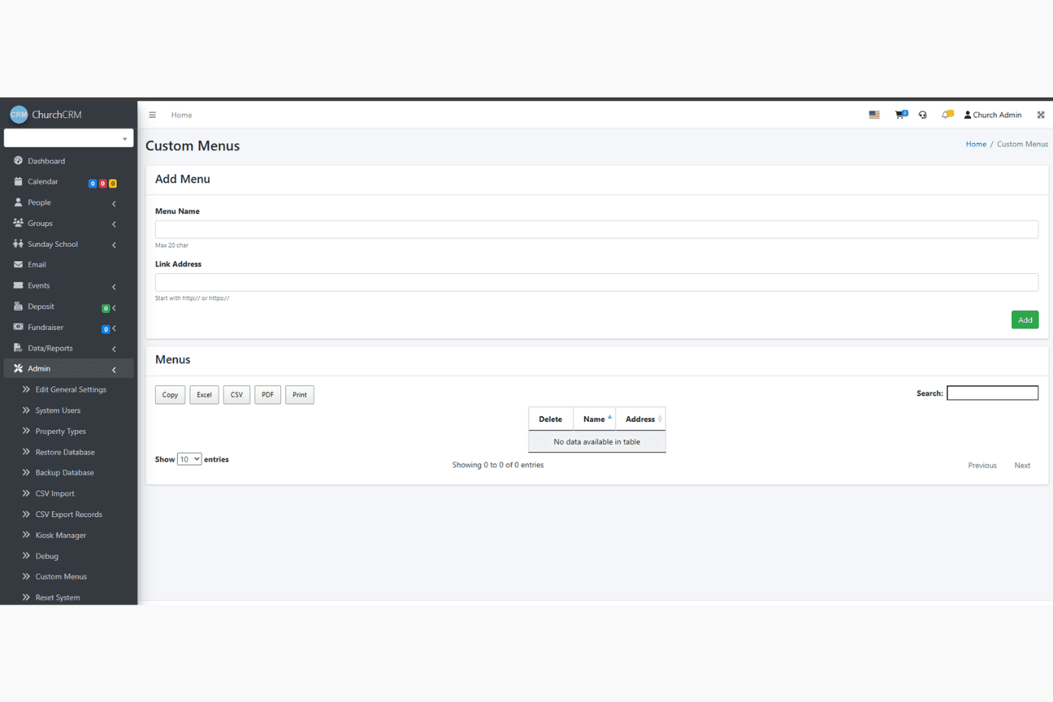 ChurchCRM screenshot