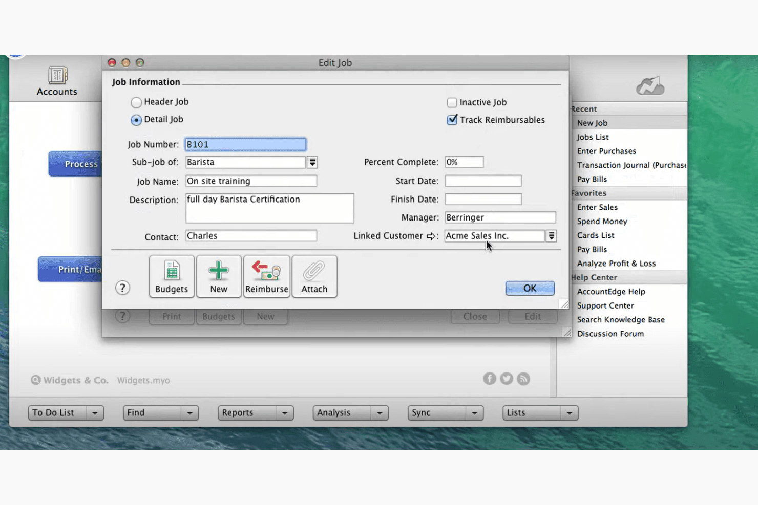 AccountEdge Pro screenshot