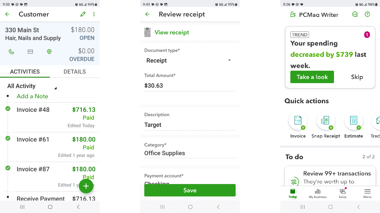 QuickBooks Online screenshot