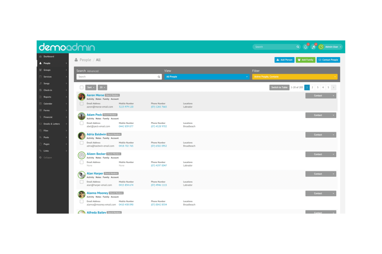 Elvanto screenshot