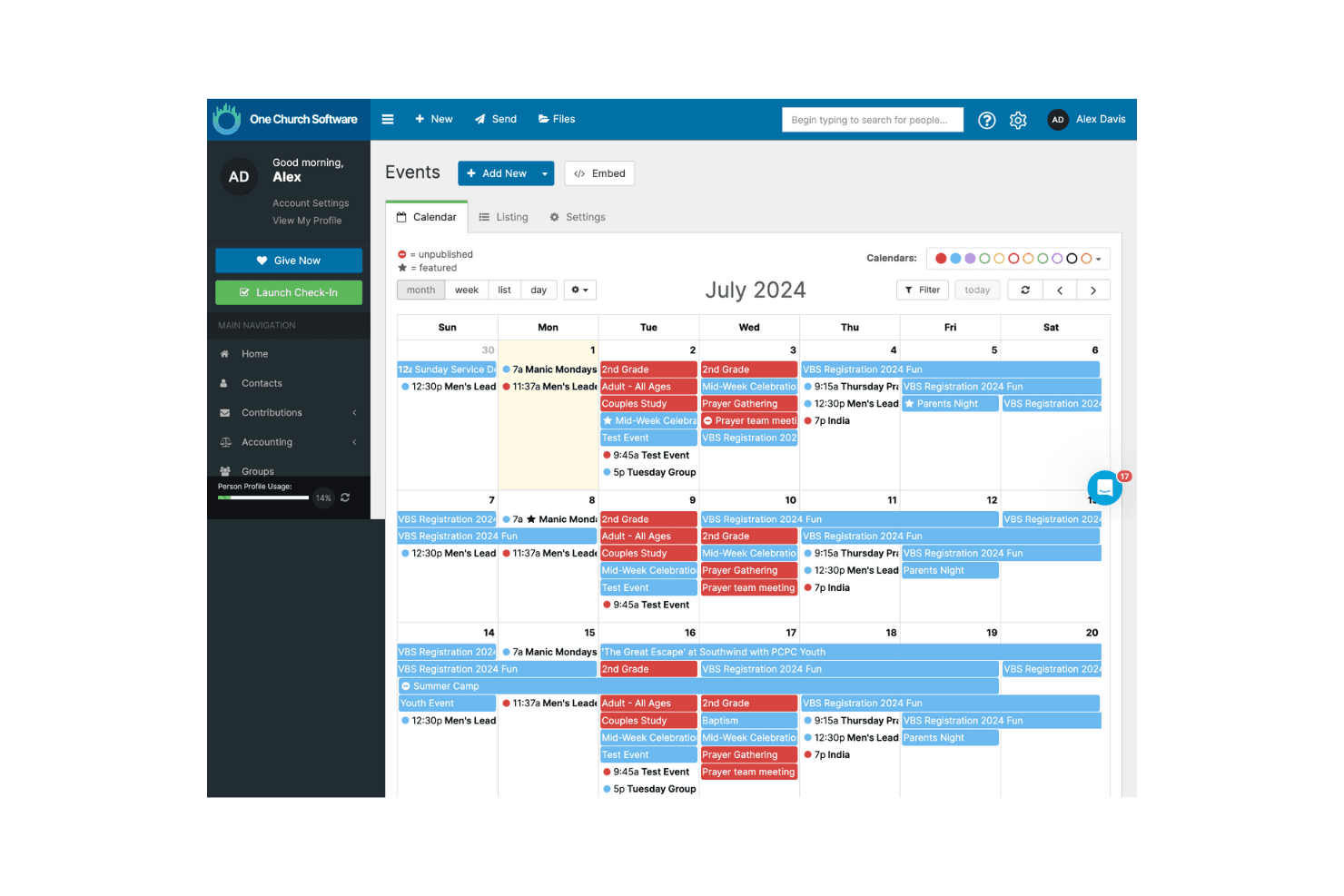 One Church Software screenshot