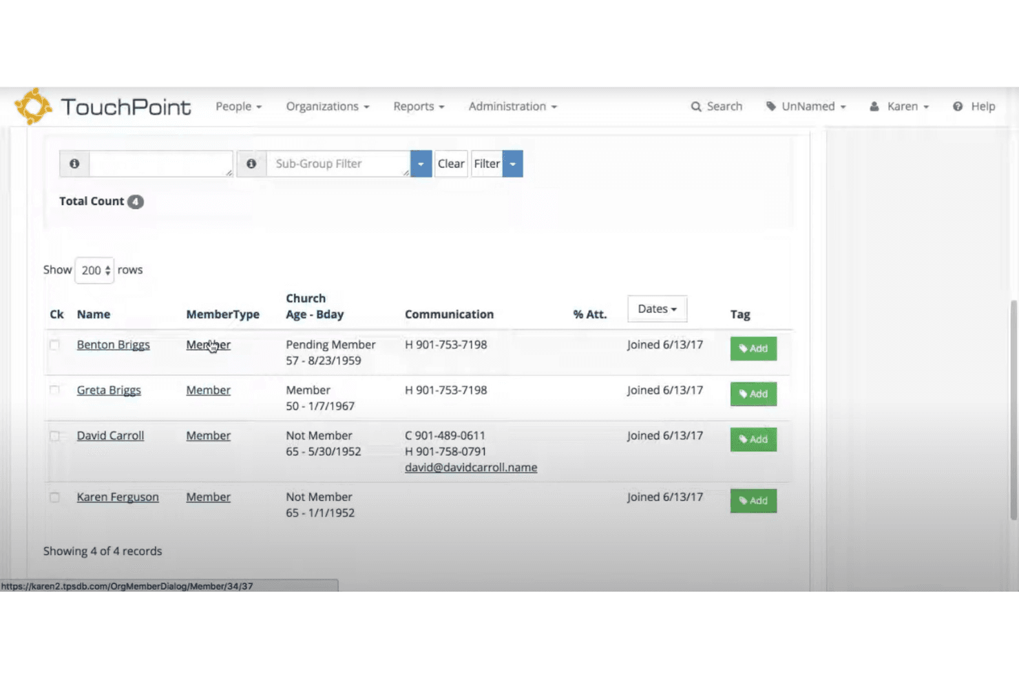 TouchPoint Software screenshot