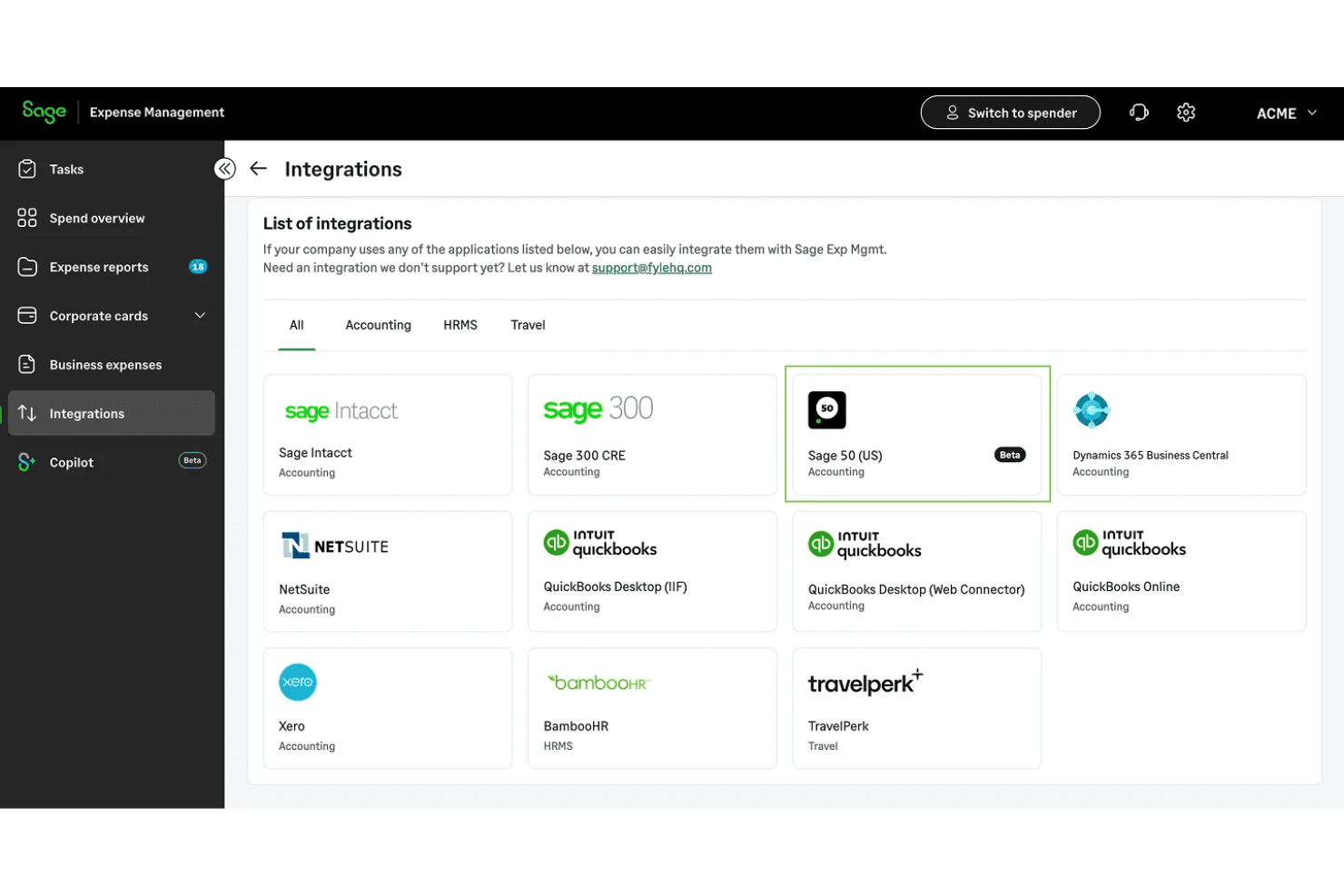 Sage Expense Management (formerly Fyle) screenshot