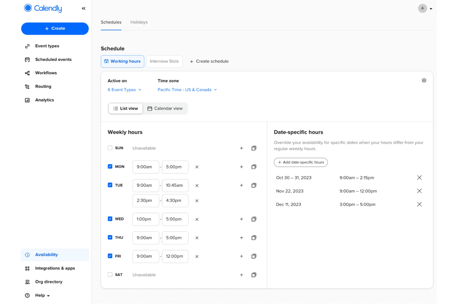 Calendly screenshot