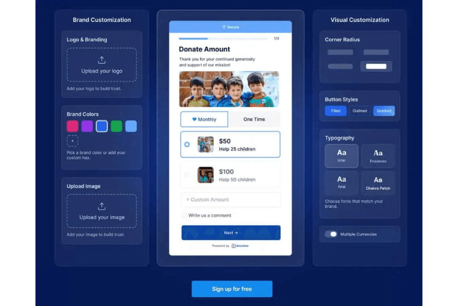 Donorbox screenshot