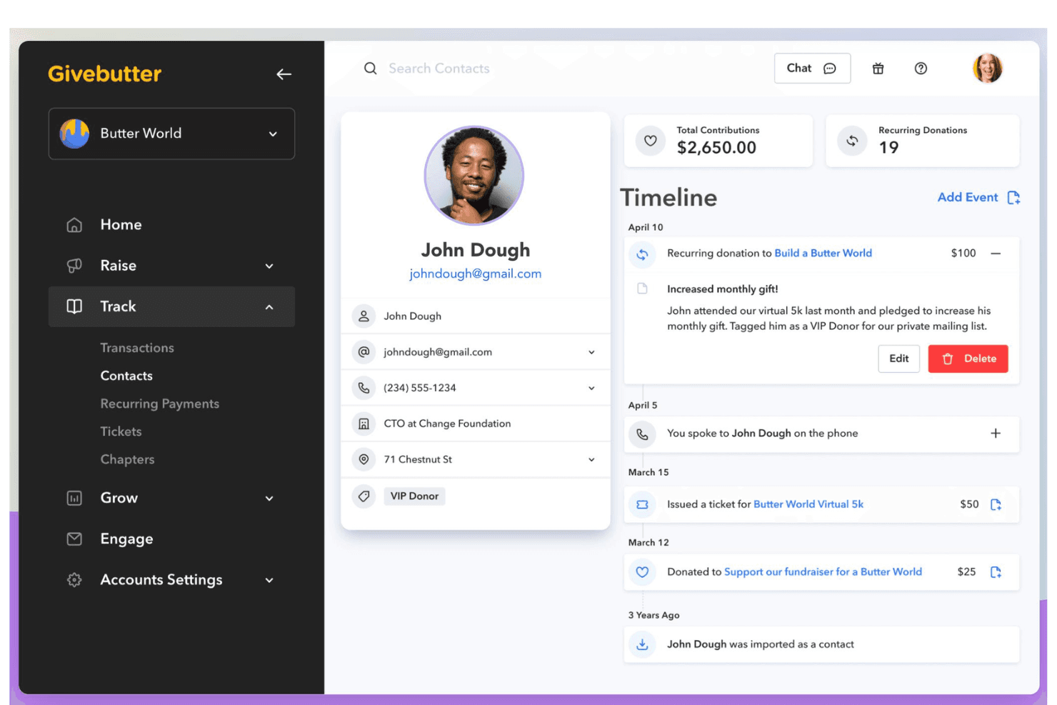Givebutter screenshot