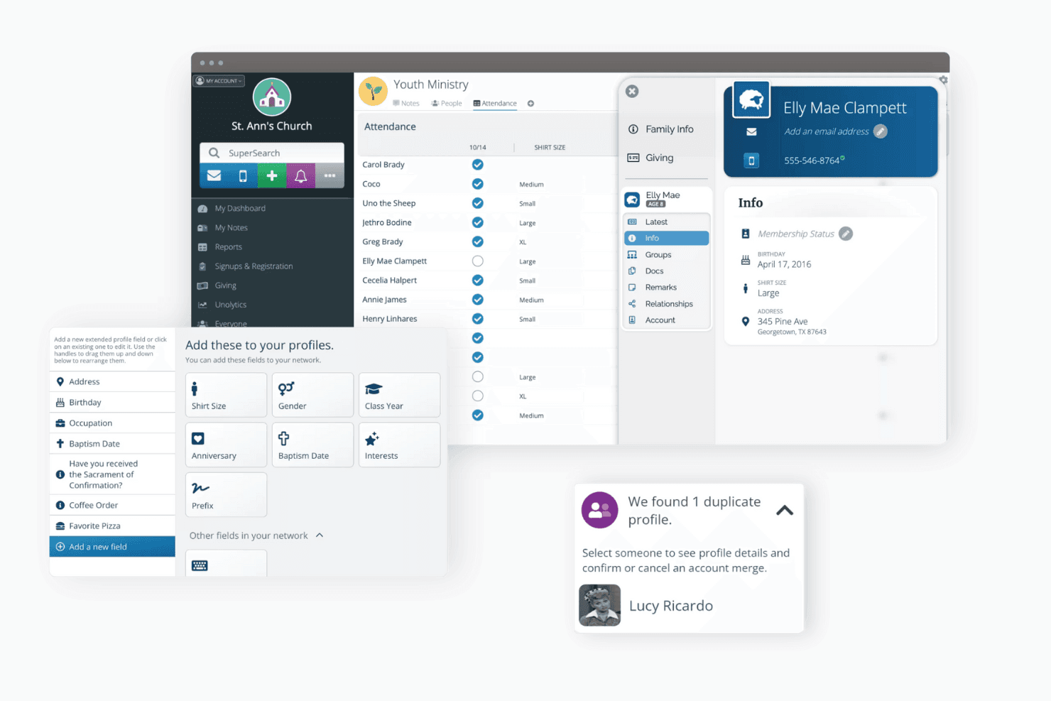 Streamlines messaging to keep your congregation informed and connected.
