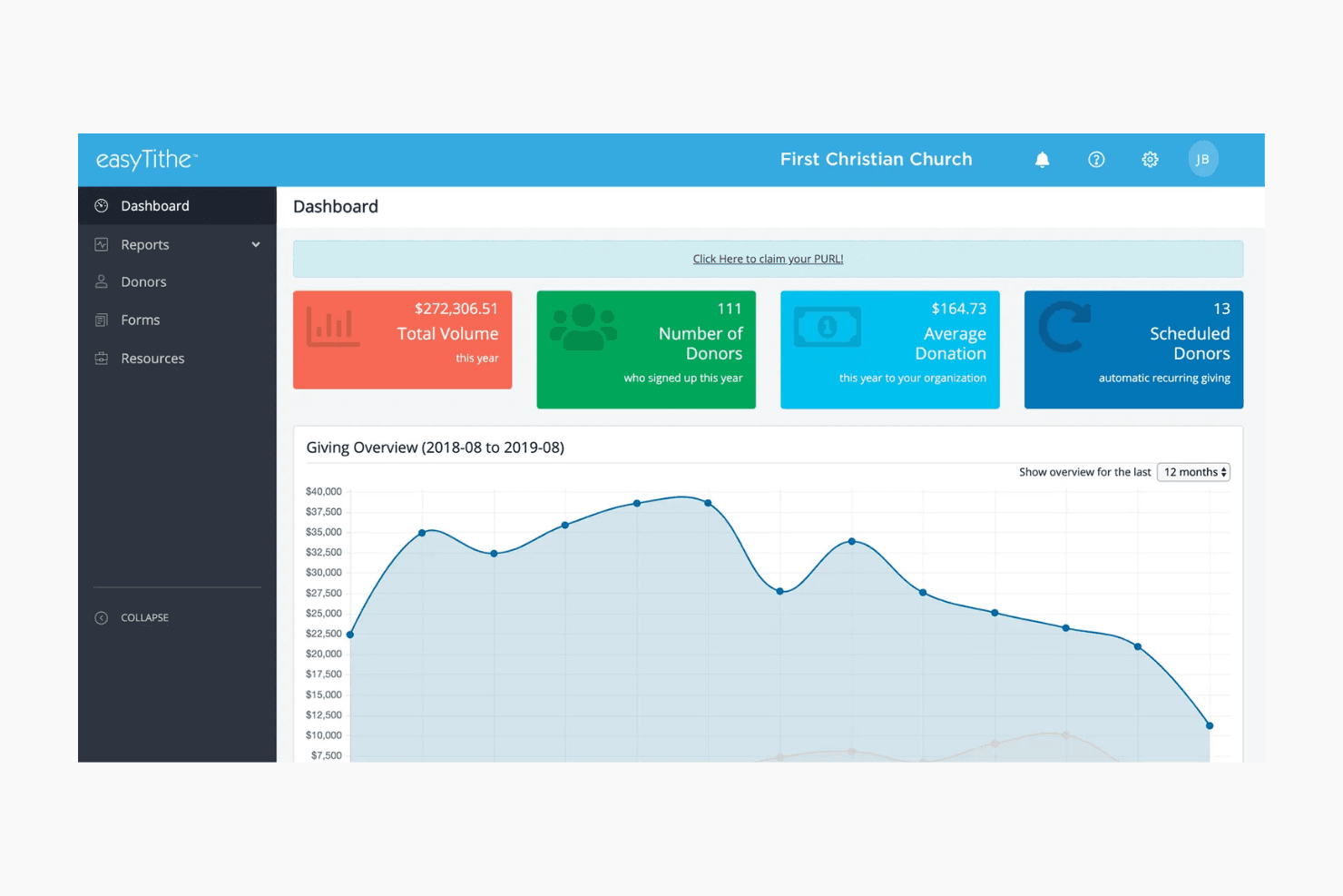 easyTithe simplifies online giving and tithing for churches