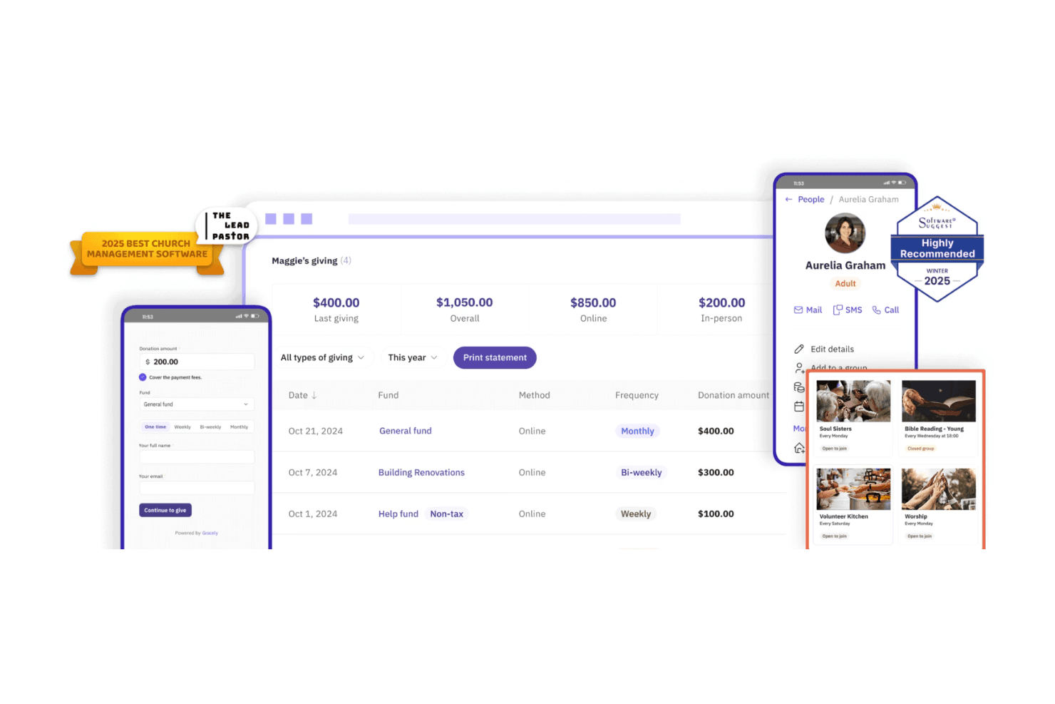 Gracely simplifies church operations and organizes community management