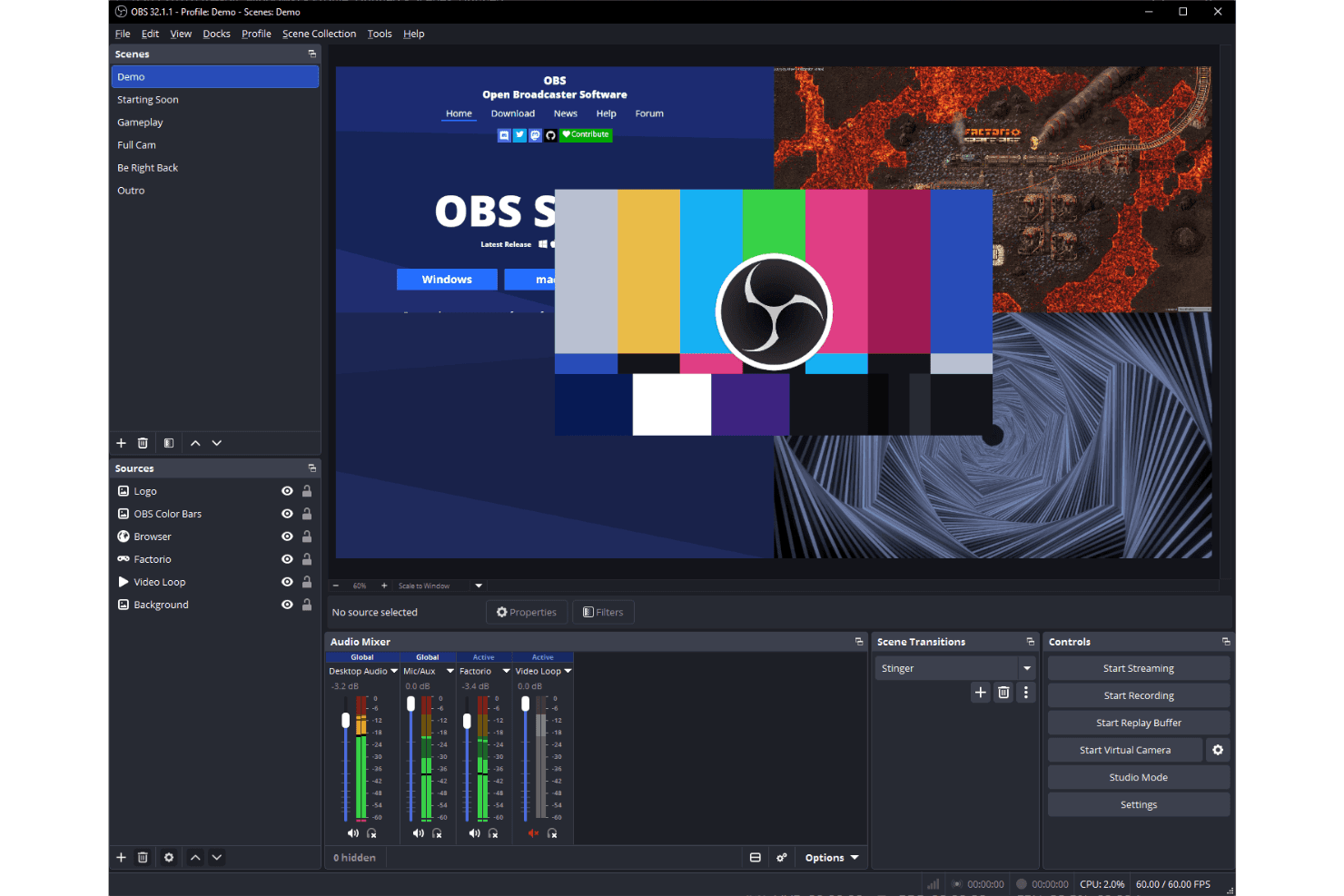 OBS Studio streams and records church services with live video tools.