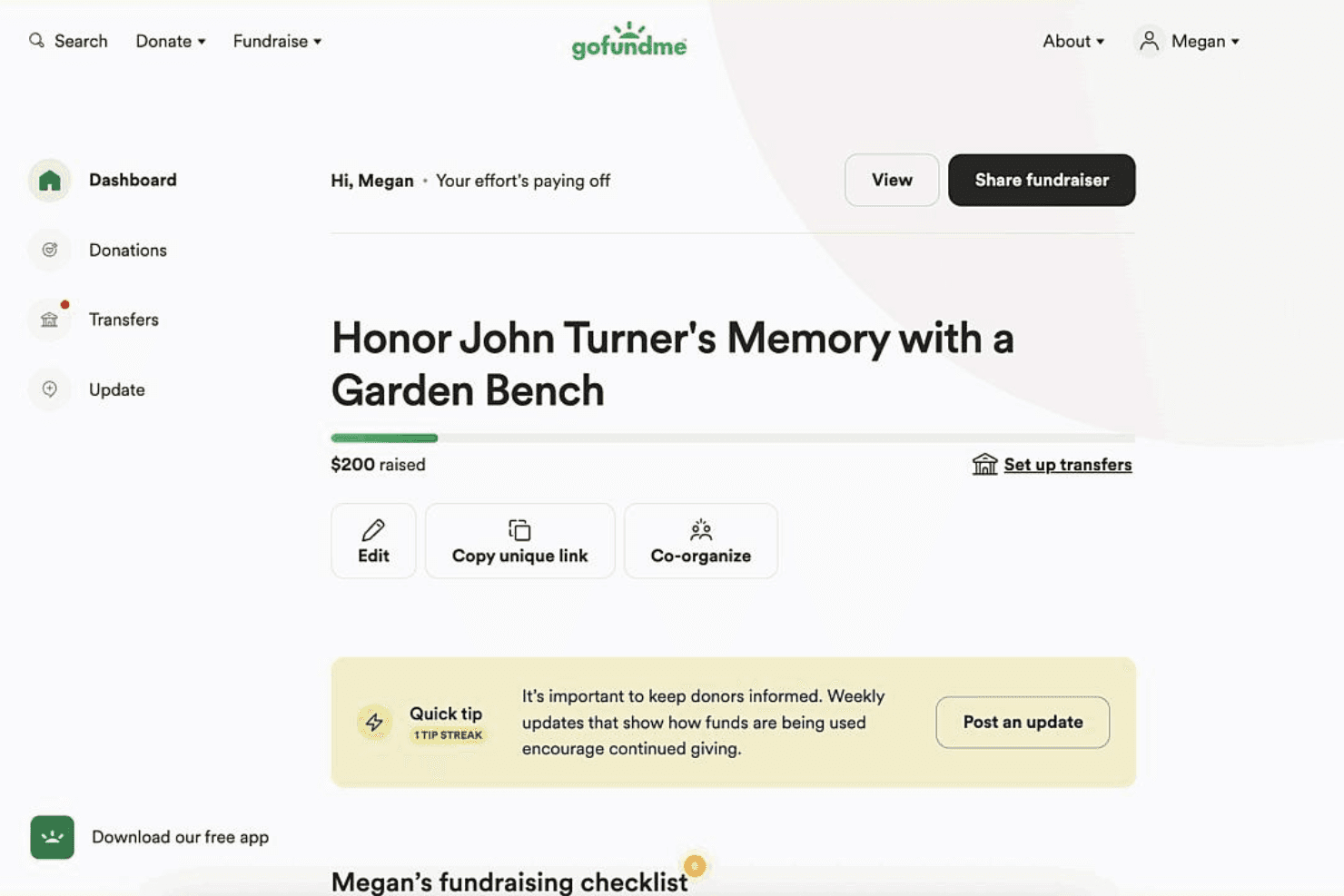 GoFundMe helps launch campaigns and collect donations with simple tools.