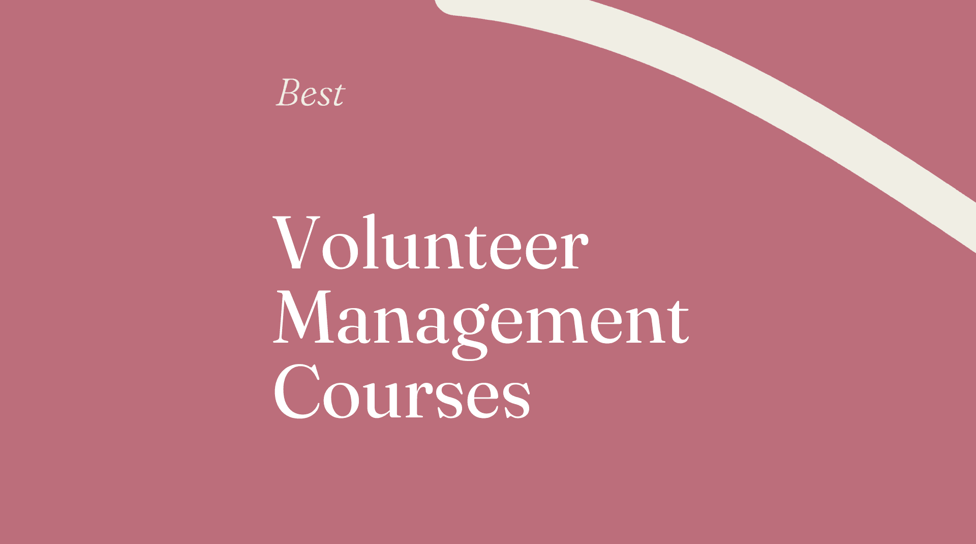 Volunteer management courses generic best of 34375