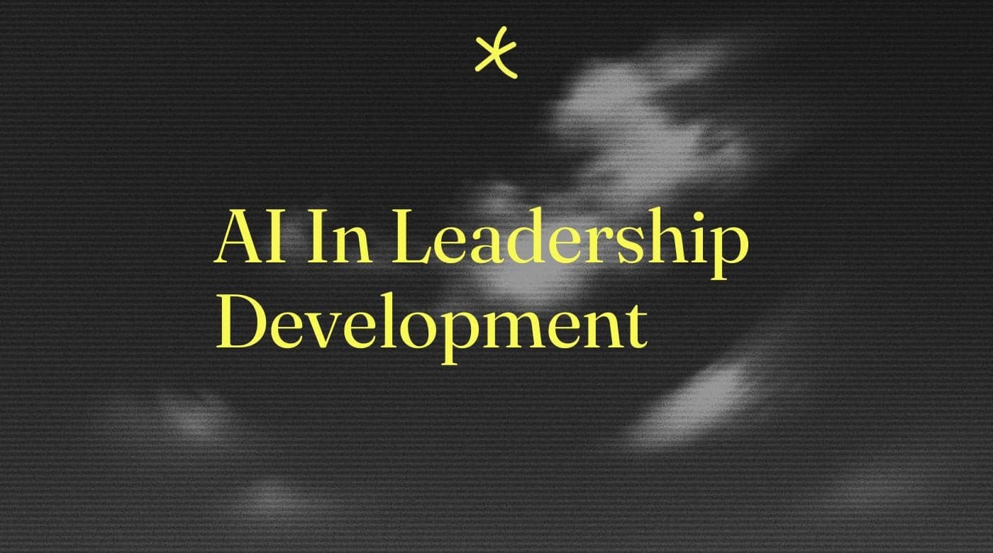 Ai in leadership development text on dark background