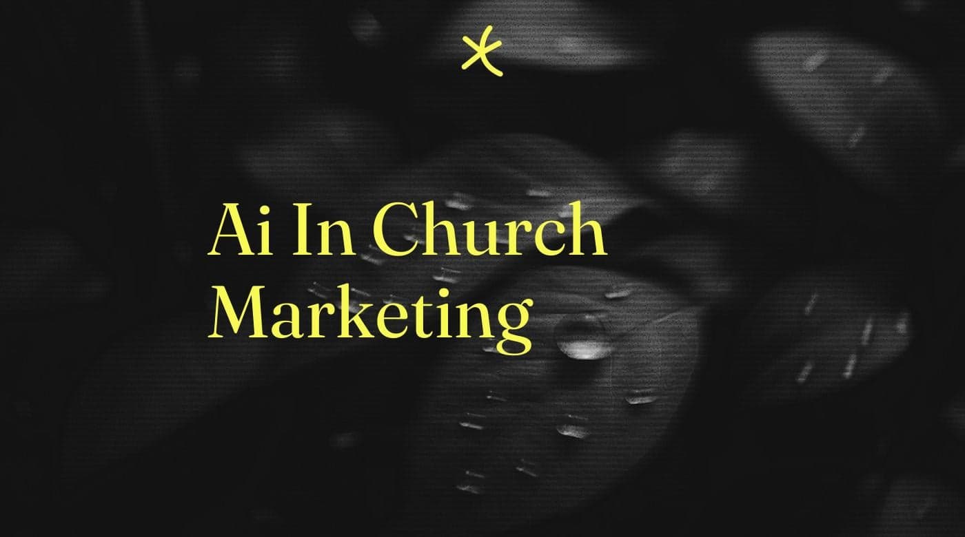 Ai in church marketing text on black background
