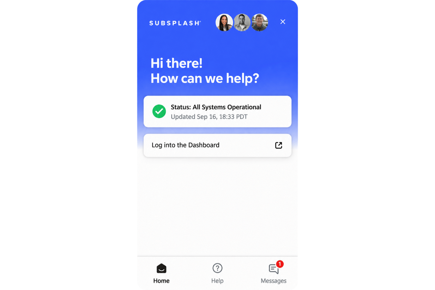 Subsplash customer support with live chat, Academy, and help resources.