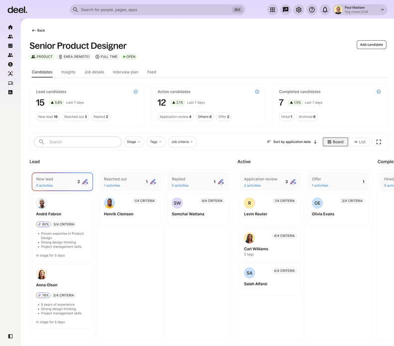 Deel HR Introduces AI-Powered ATS for Hiring