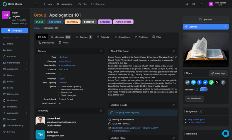 One Church Software Launches Redesigned My One Church App