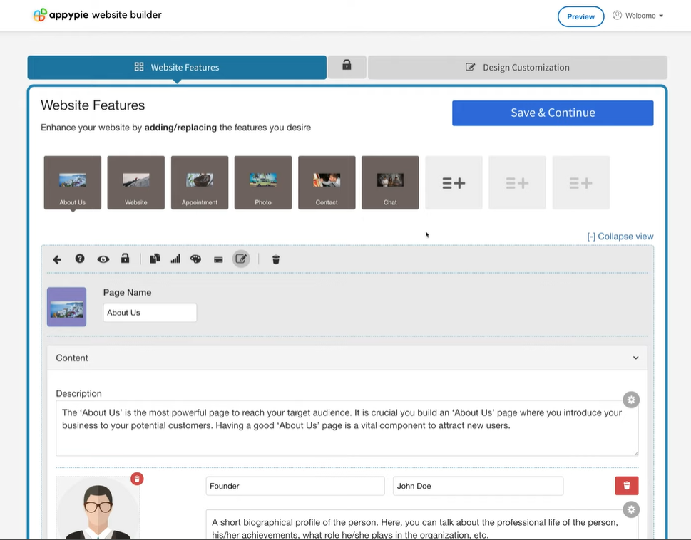 screenshot - AppyPie Church Website Tool Review for 2025