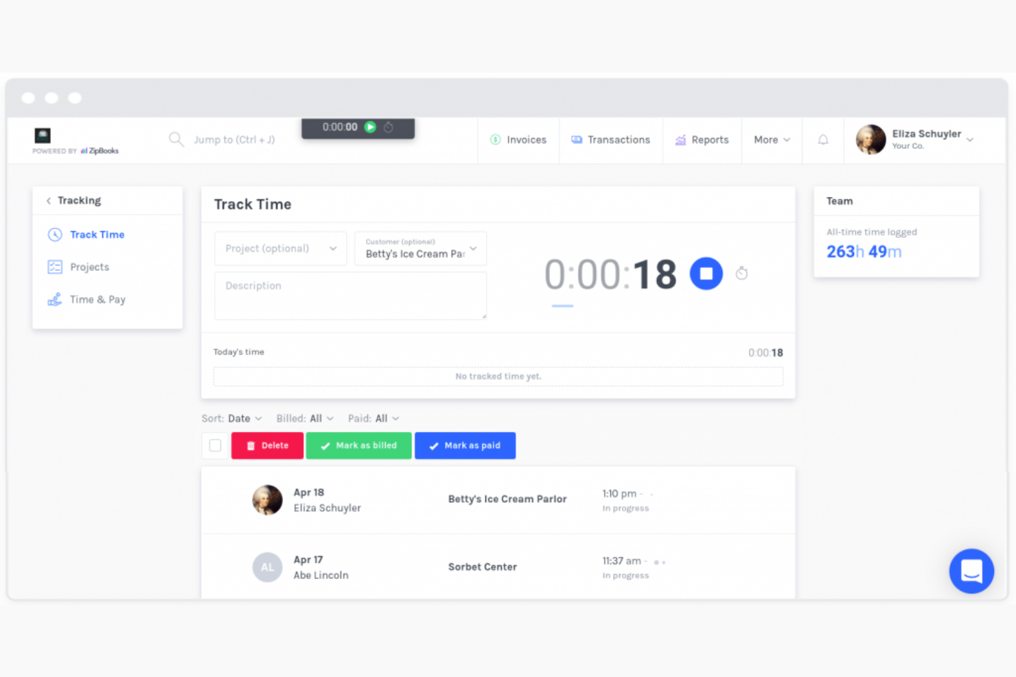 screenshot - Zipbooks Review: Pros, Cons, Features &amp; Pricing