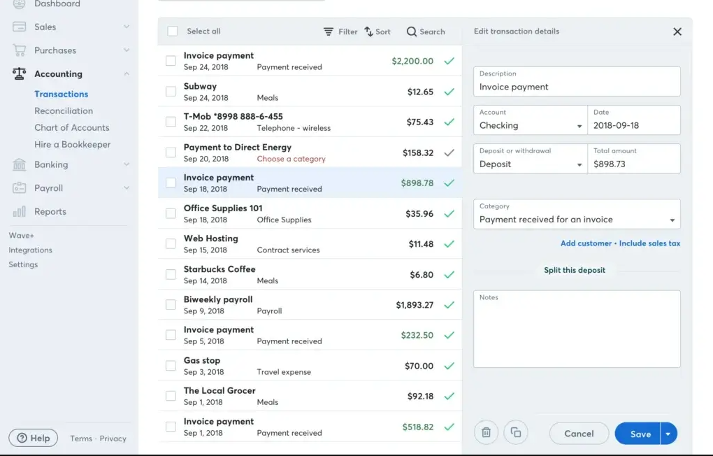 screenshot - Wave Review: Pros, Cons, Features, and Pricing Explained