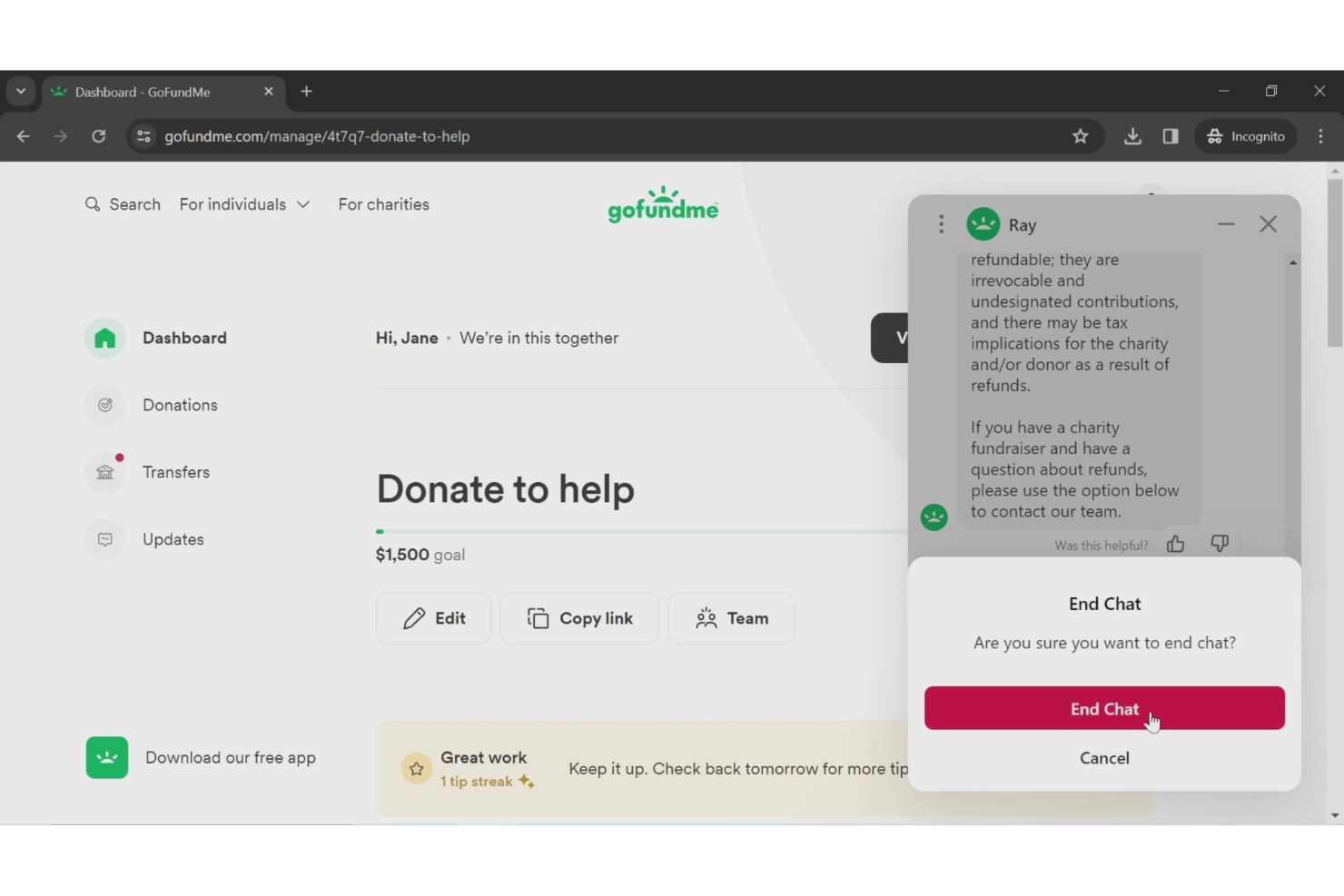 screenshot - GoFundMe Review: Pros, Cons, Features, and Pricing Explained