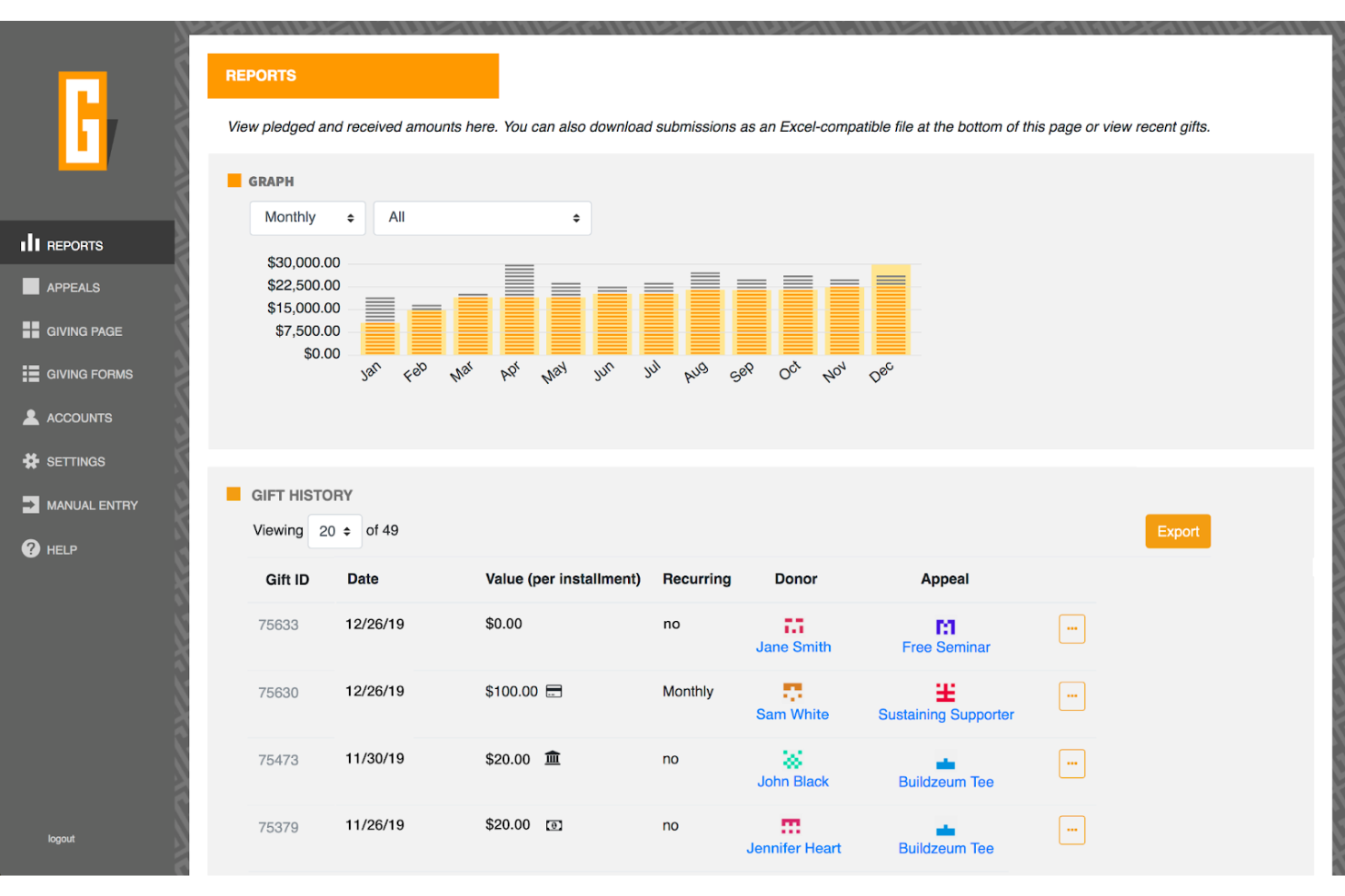 GivingTools screenshot - 10 plateformes de dons pour 2026