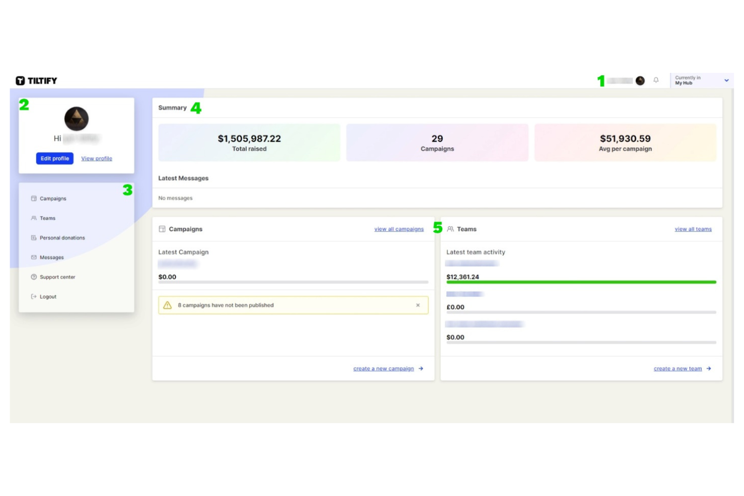 Tiltify screenshot - 10 Meilleures Alternatives à GoFundMe Passées en Revue en 2026