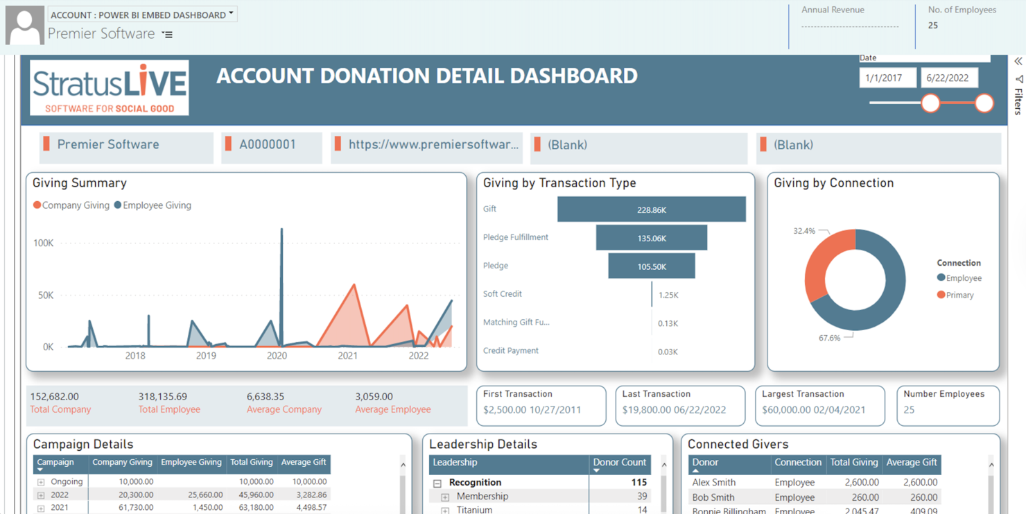 StratusLIVE screenshot - 10 Beste Nonprofit-CRM-Software im Test 2026