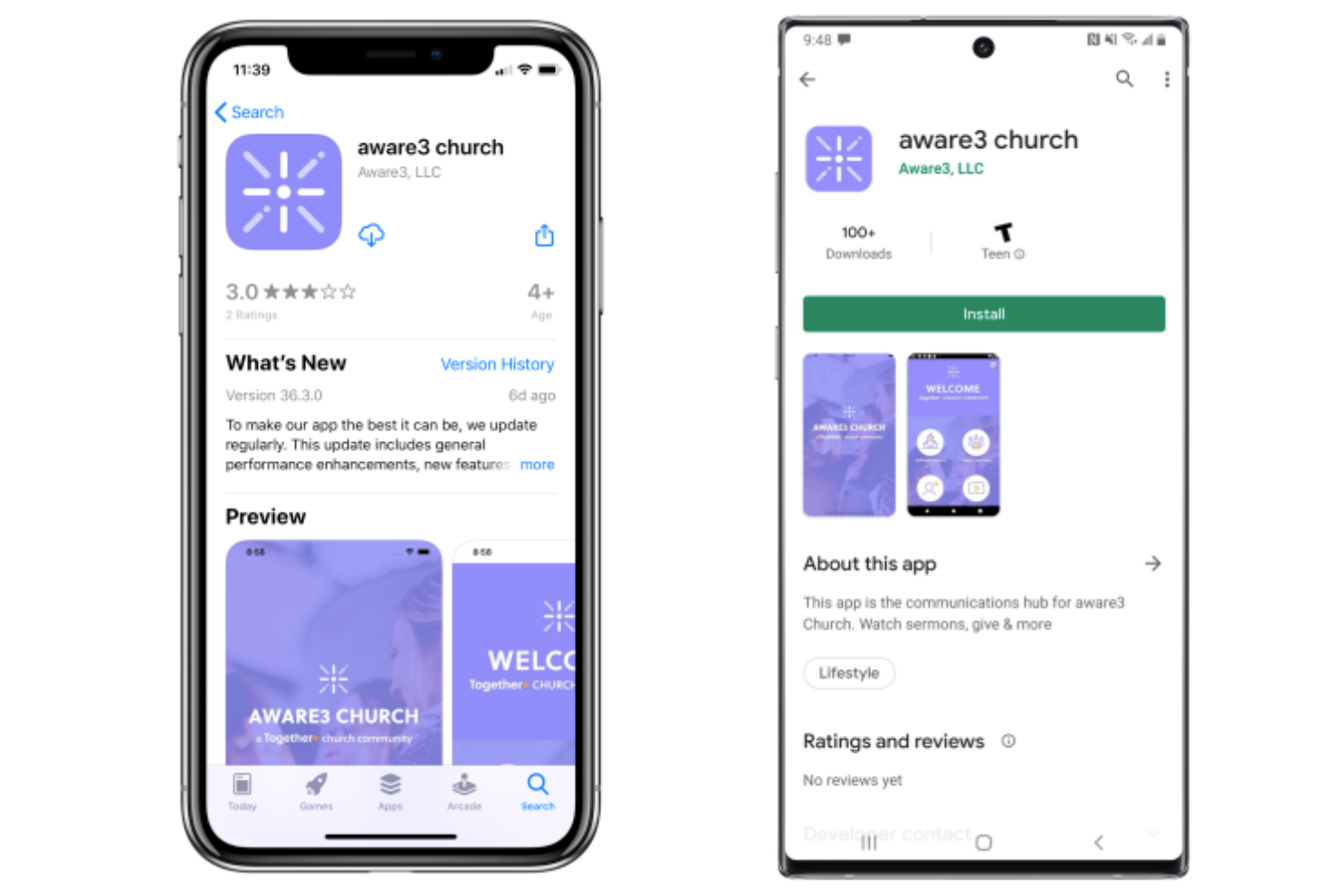 Aware3 Church App screenshot - 20 Meilleures Applications d’Annuaire d’Église Évaluées en 2026