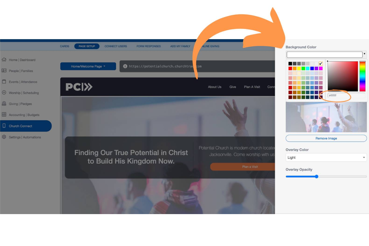 ChurchTrac screenshot - 20 Beste Website-Builder für Kirchen im Test für 2026