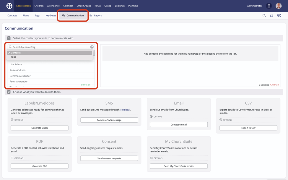 ChurchSuite screenshot - 20 Meilleurs Logiciels d’Administration d’Église en 2026