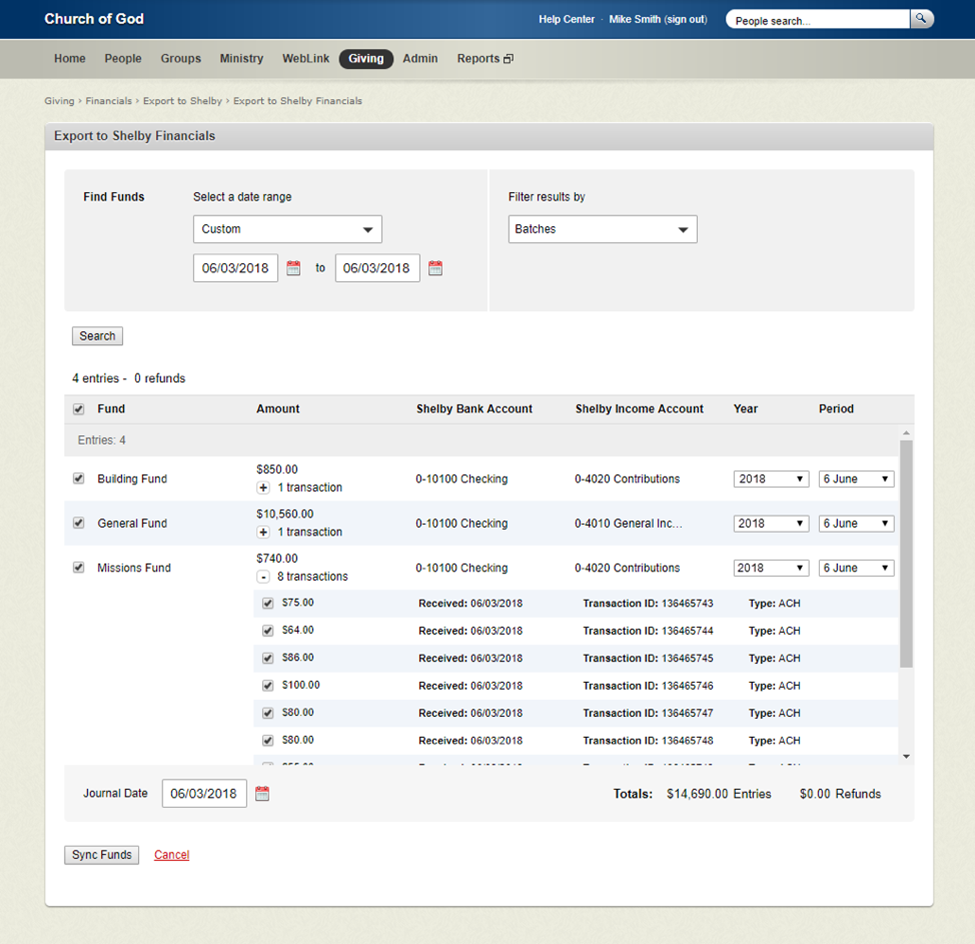 Fellowship One screenshot - Les Meilleurs Logiciels de Base de Données pour Églises en 2026