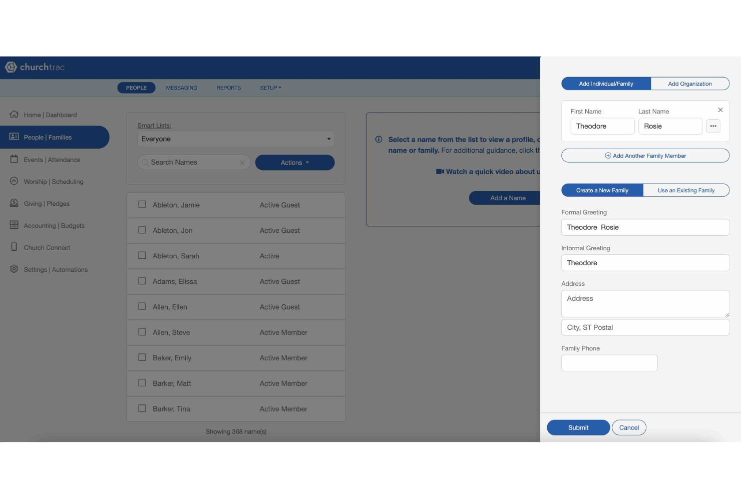 ChurchTrac screenshot - Les Meilleurs Logiciels de Base de Données pour Églises en 2026