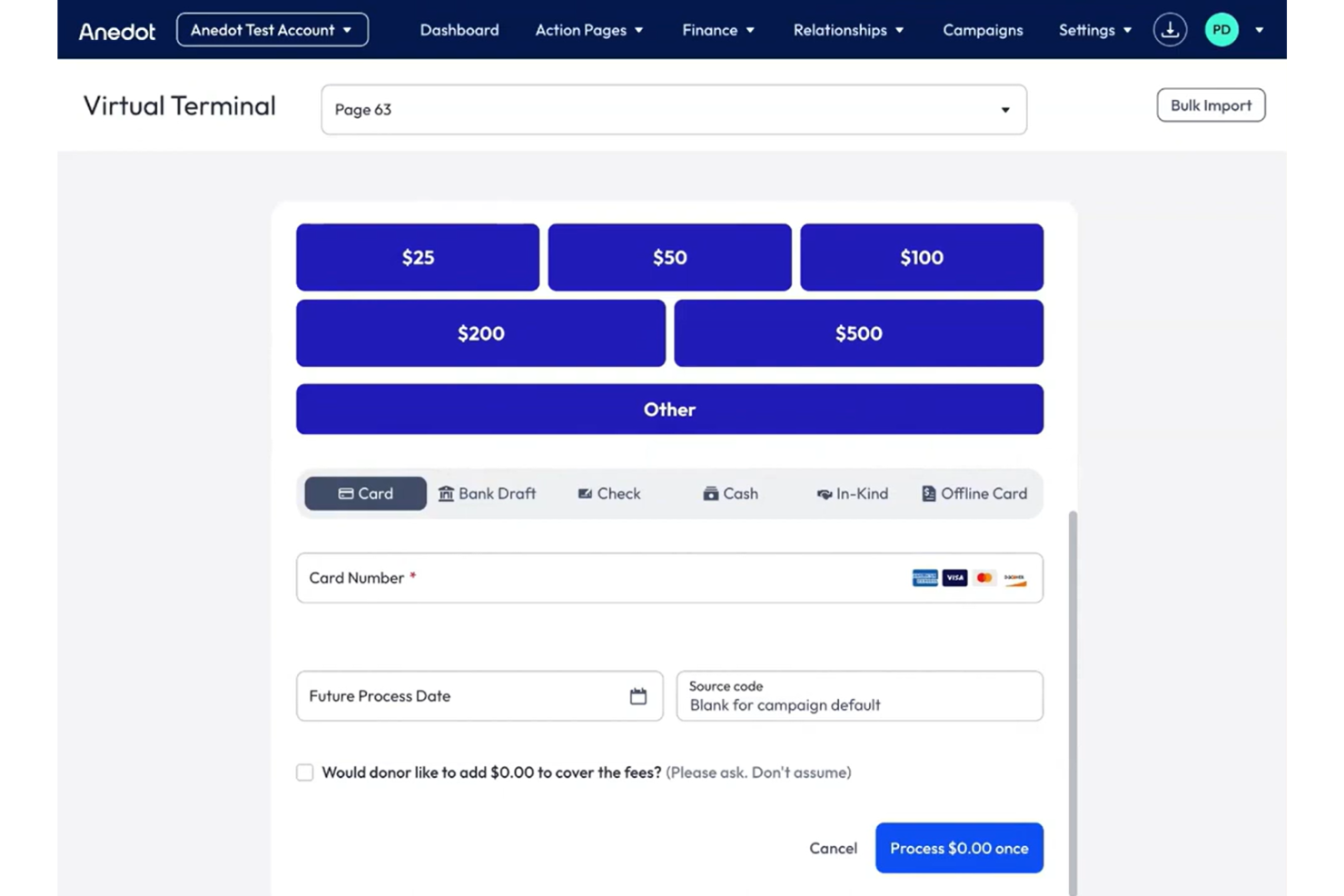 Anedot screenshot - 8 meilleures plateformes de dons en ligne pour associations en 2026