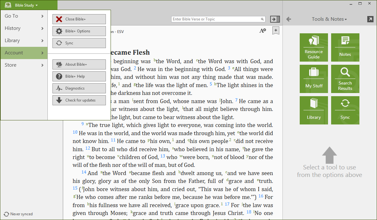 Olive Tree screenshot - 10 migliori software biblici nel 2026