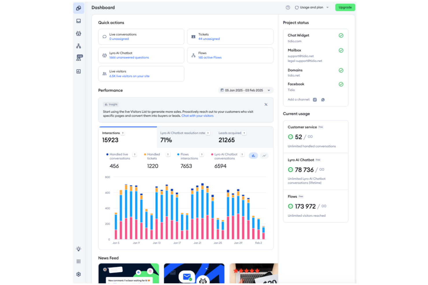 Tidio screenshot - 10 Mejores Software de Marketing para Iglesias con IA en 2026