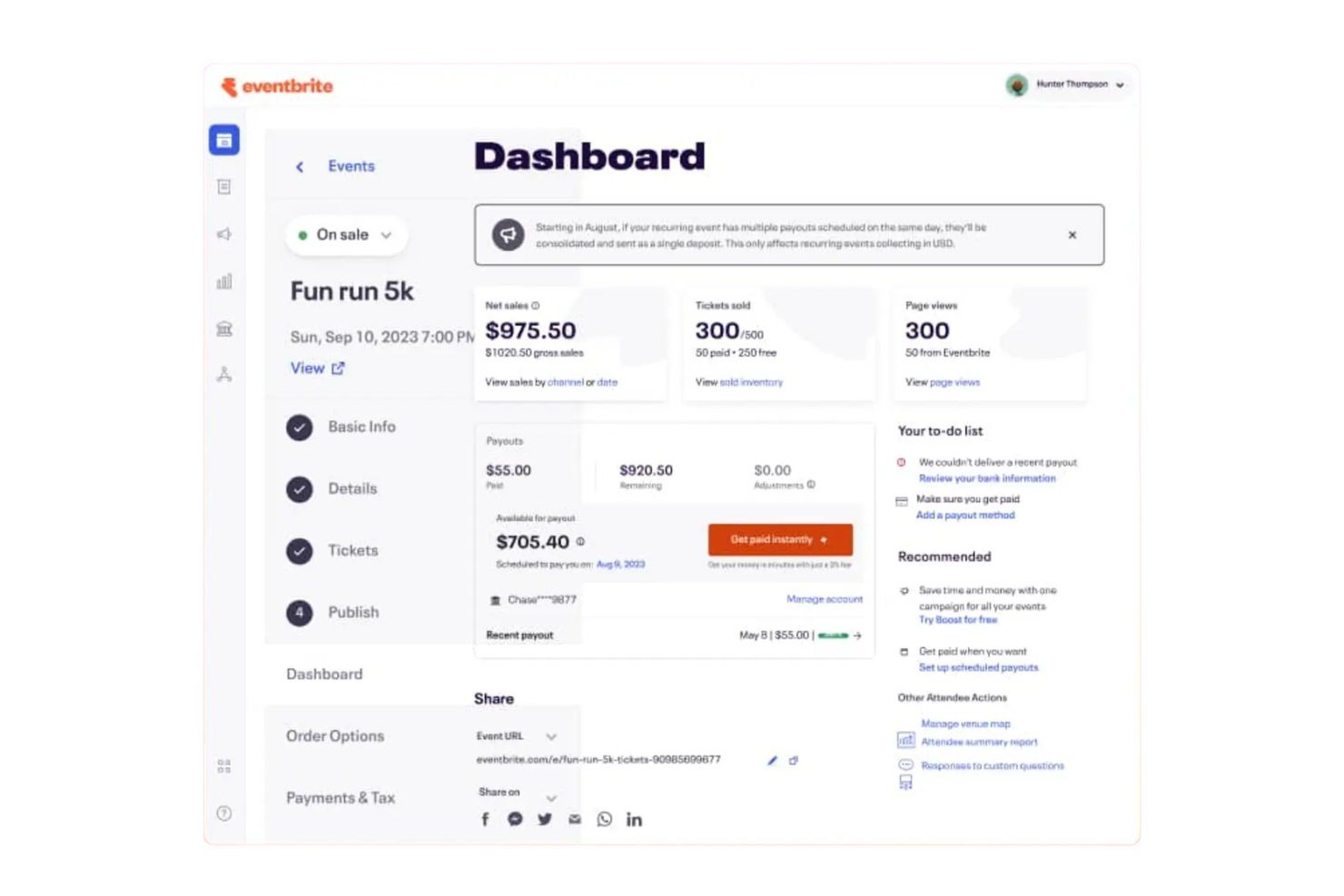 Eventbrite screenshot - 10 Mejores Software de Marketing para Iglesias con IA en 2026