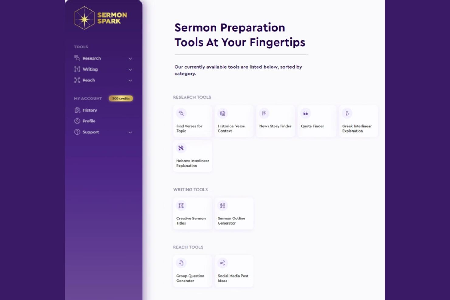 SermonSpark screenshot - Los 10 mejores programas de preparación de sermones con IA en 2026