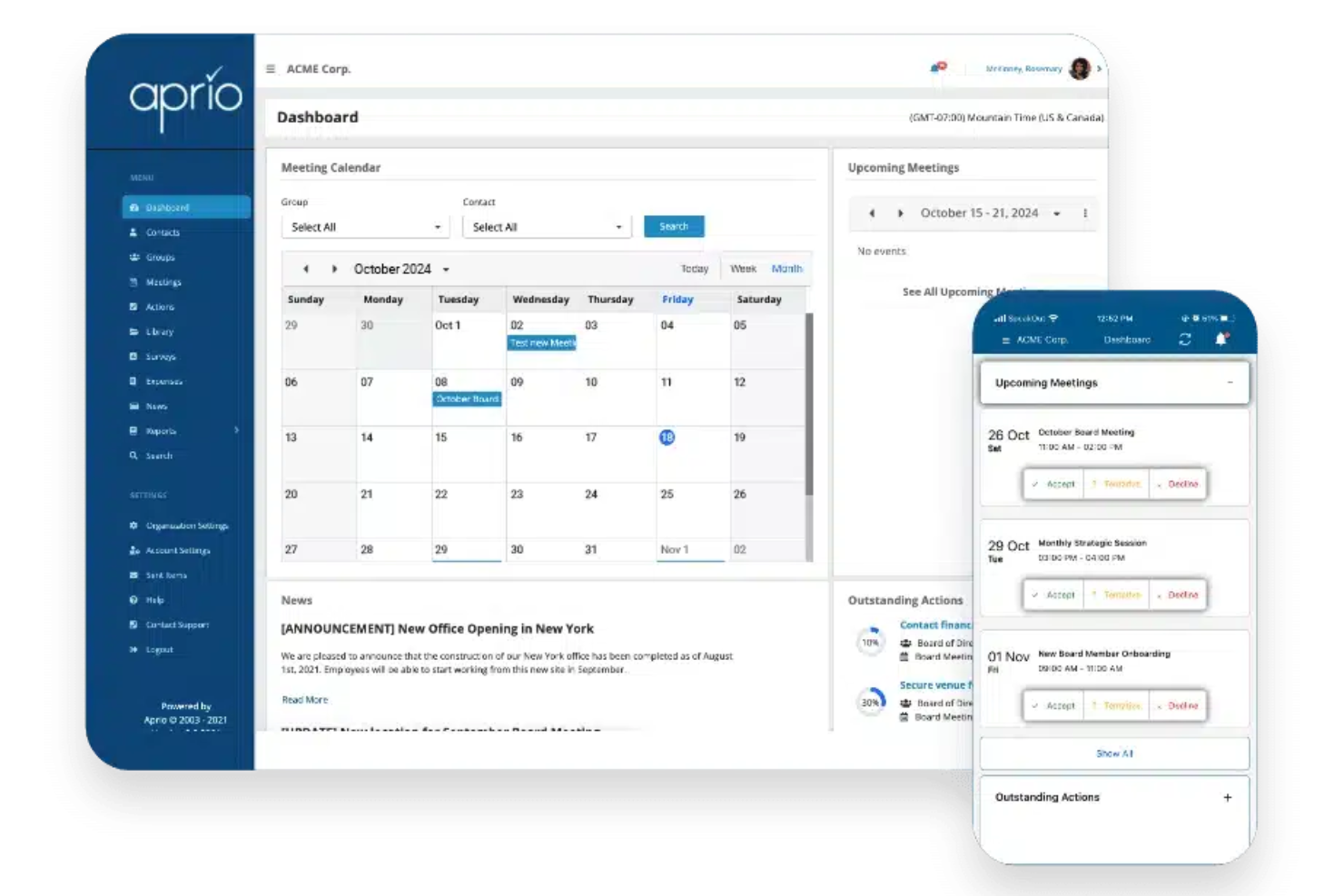 Aprio screenshot - 1 Mejores Software de Gestión de Juntas para Organizaciones Sin Fines de Lucro en 2026