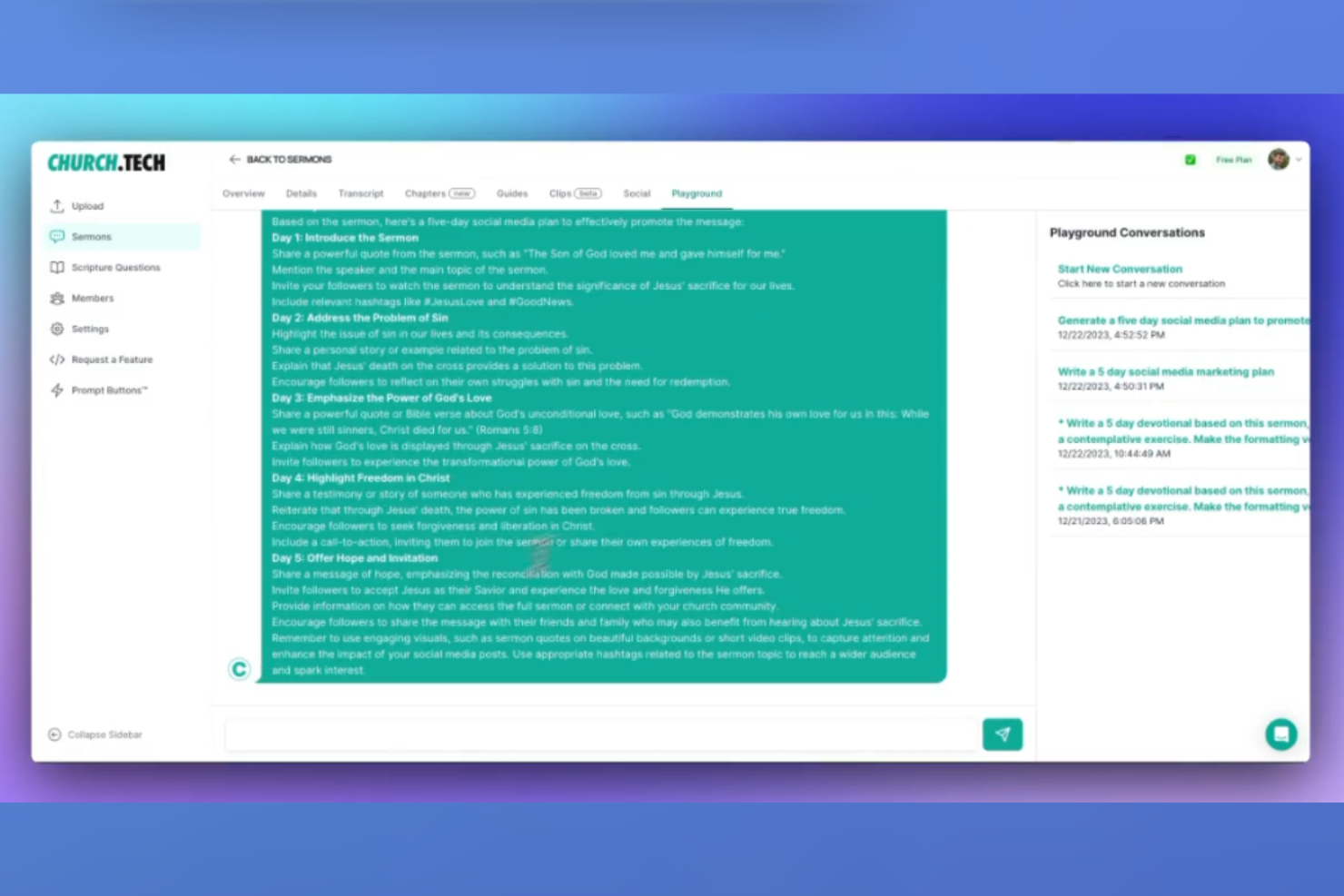 Church.tech screenshot - 10 strumenti di intelligenza artificiale per pastori nel 2026