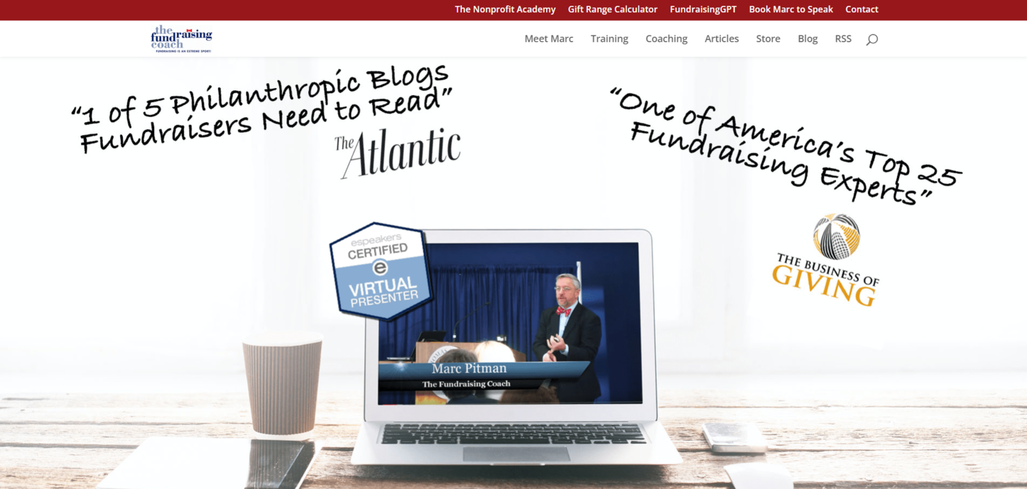 Marc Pitman – The Fundraising Coach screenshot - 10 Mejores Empresas Profesionales de Recaudación de Fondos en 2026