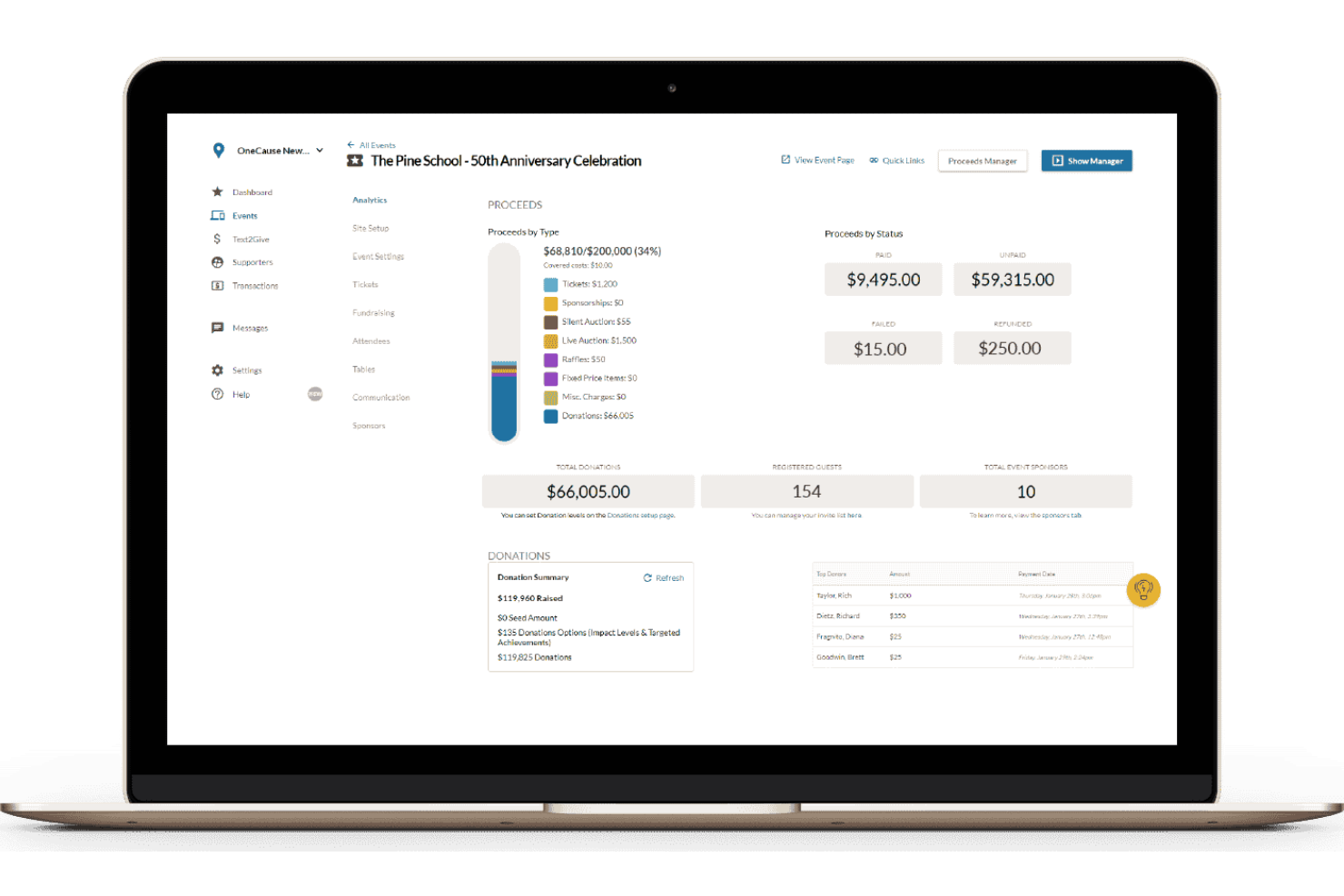OneCause screenshot - 10 Plataformas de Recaudación de Fondos en Línea para 2026