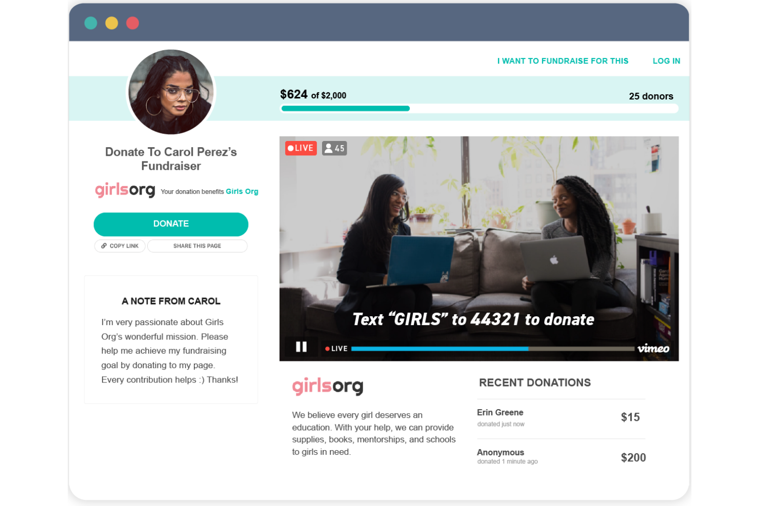 Give Lively screenshot - 10 Piattaforme di Raccolta Fondi Online per 2026