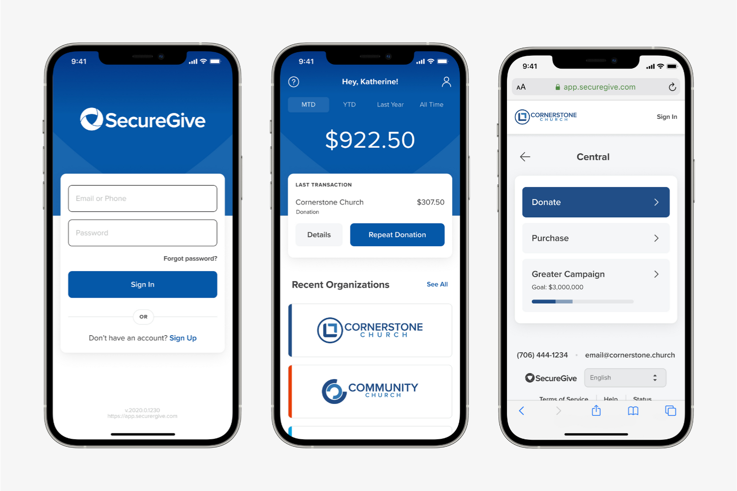 SecureGive screenshot - 10 Mejores Apps de Donaciones para Iglesias Seleccionadas para 2026