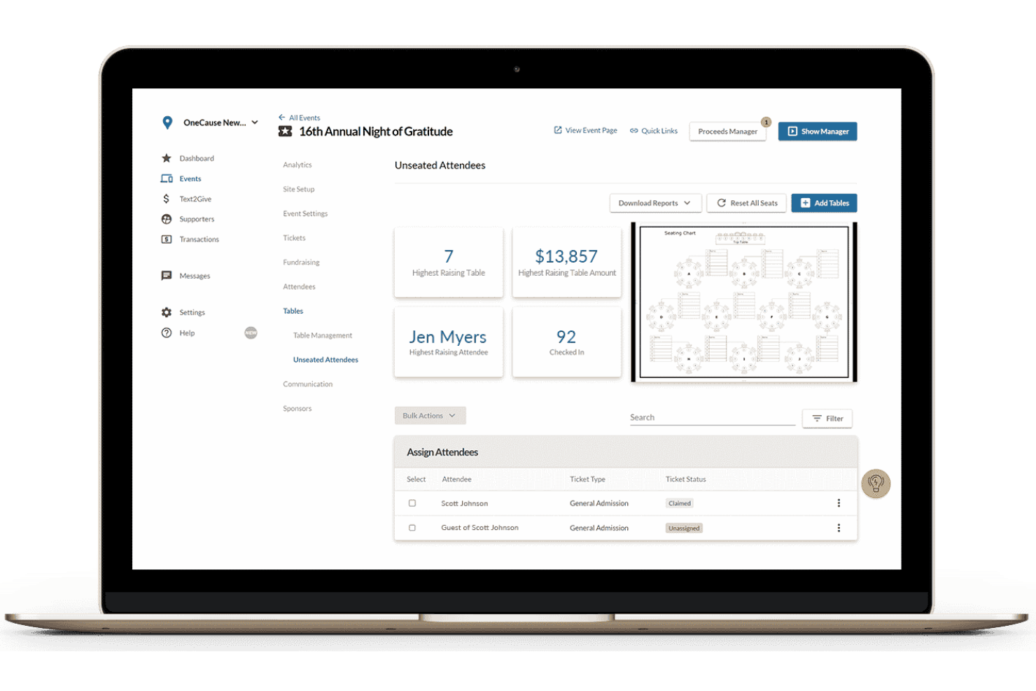 OneCause screenshot - 10 Mejores Software de Gestión de Eventos para Organizaciones Sin Fines de Lucro en 2026
