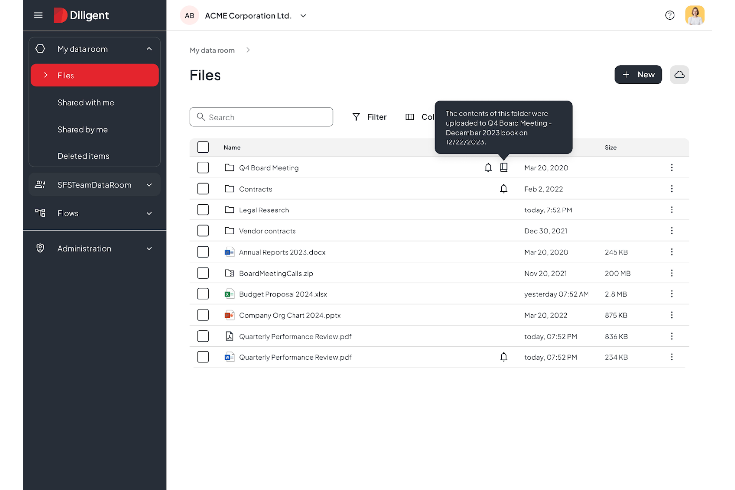Diligent screenshot - 1 migliori soluzioni software di gestione del consiglio direttivo per organizzazioni non profit nel 2026