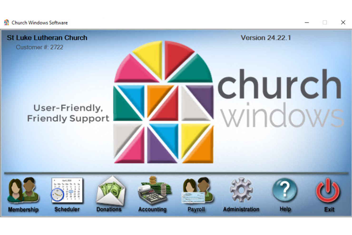 Church Windows screenshot - 10 Migliori Software per Chiesa Online nel 2026